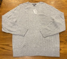 Daniel Cremieux Merino Wool Sweater Men's XL Oatmeal Heather Textured NWT $125