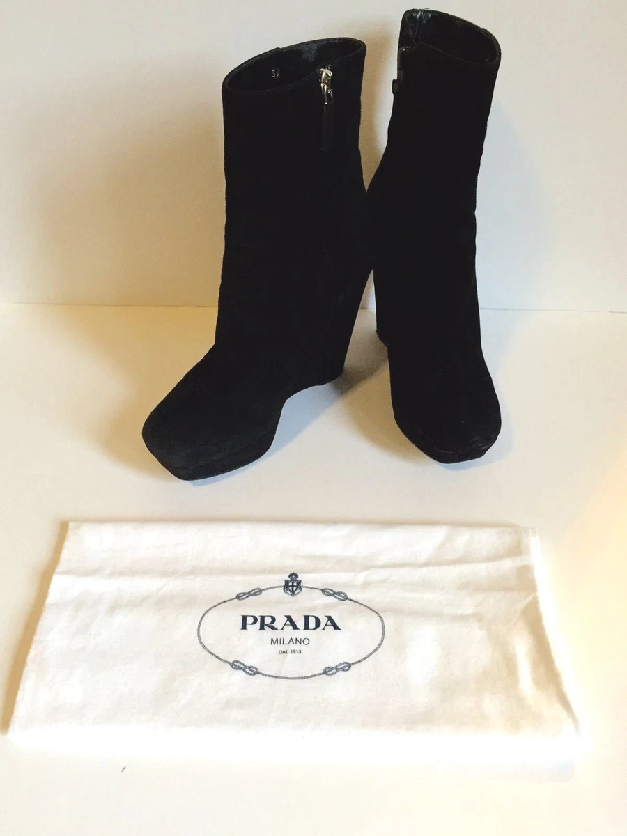 Prada suede platform booties on sale