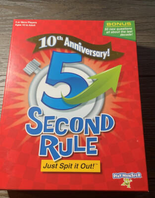 5 Second Rule Board Game - Just Spit It Out 2010 Patch Products Sealed