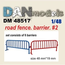 Dan Models 48517 Scale 1:48 Accessories for diorama. Road fence. Barrier 6 pcs