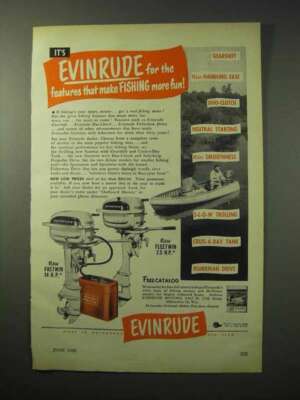 Annonce Publicitaire Vintage – Moteur Hors-Bord Evinrude 1950 (Fastwin & Fleetwin)