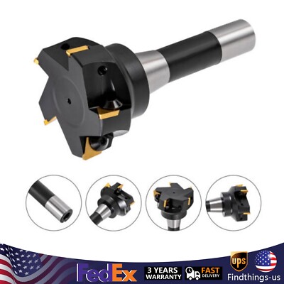 90?? Indexable End Mill 3'' Cutting Depth R8 Shank End Mill 5 Flutes+Key USA