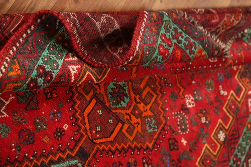 Tribal Vintage Red/ Green Hand-knotted Traditional Wool Rug Geometric Carpet 4x6 - Picture 17 of 21