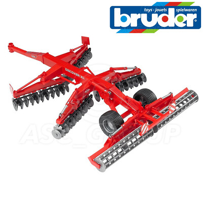Bruder Toys 02217 Kuhn Discover XL Scheibenegge 4 Eggen + Rollen Heben 1:16