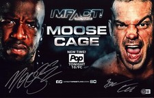 Brian Cage & Moose Signed 11x17 Photo BAS COA ROH TNA Impact Wrestling Auto'd 42