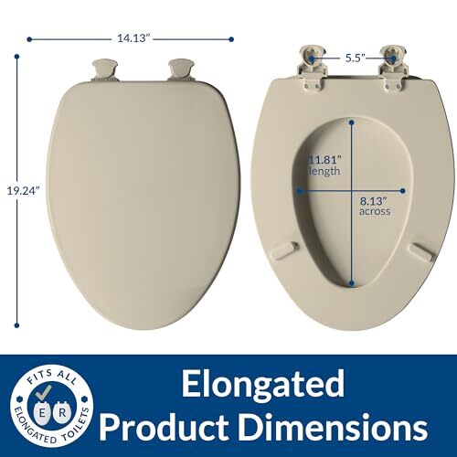 CHURCH 585EC 006 Toilet Seat with Easy Clean & Change Hinge, Elongated