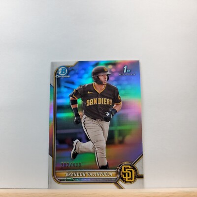 2022 Bowman Brandon Valenzuela Chrome 1st Bowman Refractor 282/499