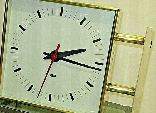 1963 VINTAGE STATION CLOCK IBM DOUBLE SIDED XXL DIMENSIONS