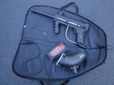 Tippmann 98 Custom Paintball Marker Used  Great Shape N PADDED CASE HOPPER COVER