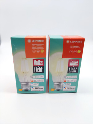 2x Ledvance LED Lampe E27 Smart Home, Alexa, Hey Google, 6W Dimmbar Bluetooth