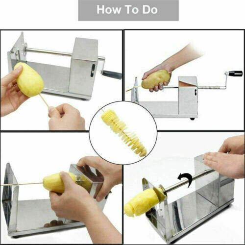 Potato Twister Tornado Slicer Cutter Vegetable Spiral Machine Stainless