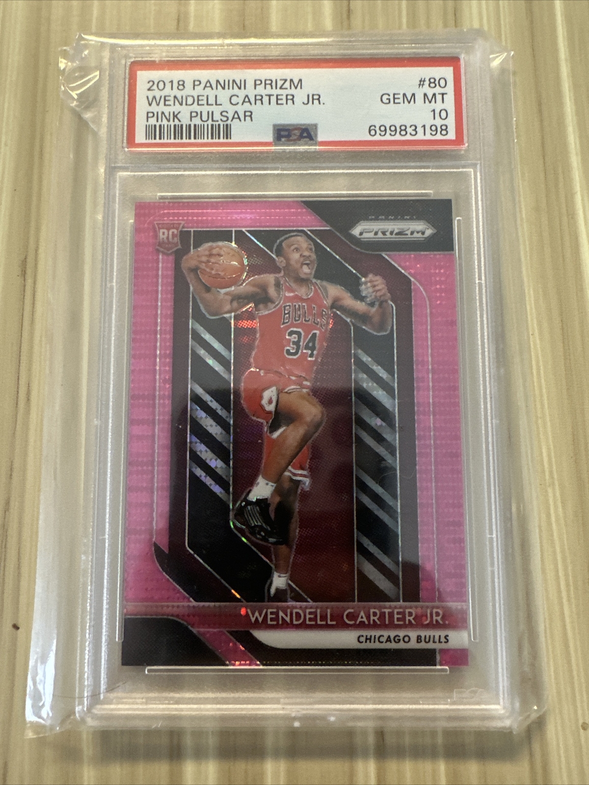 WENDELL CARTER JR. 2018 Panini Prizm Pink Pulsar RC /42 PSA 10