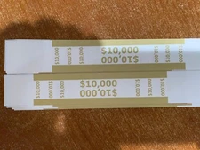 Pack of 50 $10,000 Currency Straps Bill Wrappers Money Bands NON-STICK