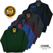 Herren Sweatshirt offen ohne Kapuze durchgehender Reißverschluss Winter Sweatshirt mit schweren Taschen