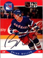 1990 -Brian Mullen- Pro Set Autograph/Signed/Auto Hockey Card #203 Rangers