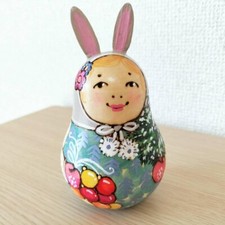 Russian Rolly Polly wood-burned Wobbling Chime  Hand-Painted Doll (by Dubnich)