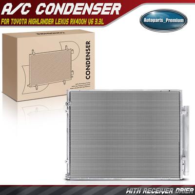 AC Condenser w/ Receiver Drier for Toyota Highlander 06-07 Lexus RX400h 06-08