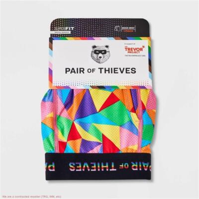 Pair of Thieves Men's Rainbow Abstract Print Super Fit Boxer Briefs MEDIUM