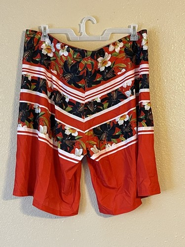 Men’s 2XL NWT Detroit Red Wings NHL Floral Stripe Board Shorts FOCO Brand - Picture 7 of 11