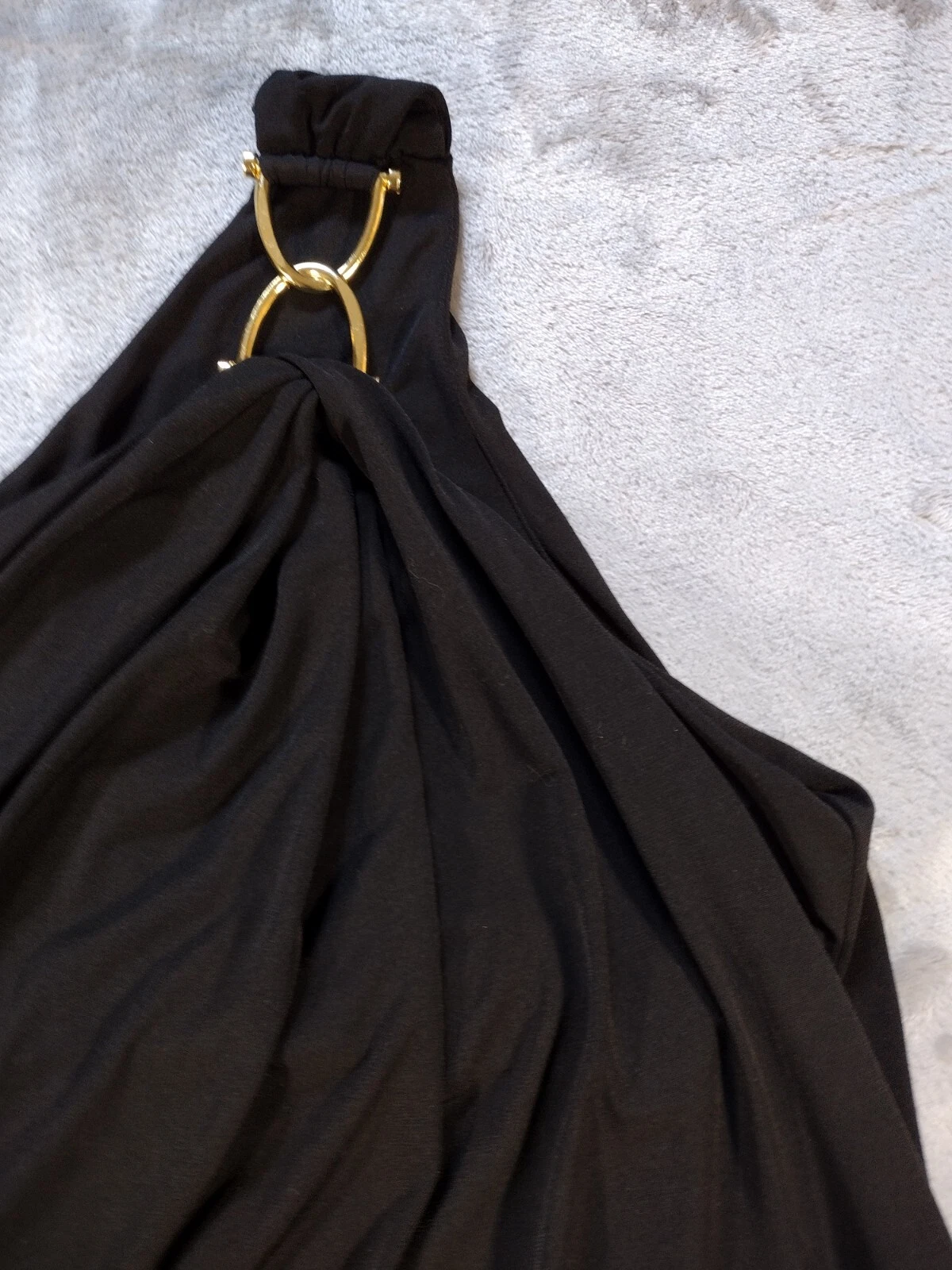 Abito da cocktail nero elasticizzato monospalla Michael Kors taglia XL nuovo con etichette