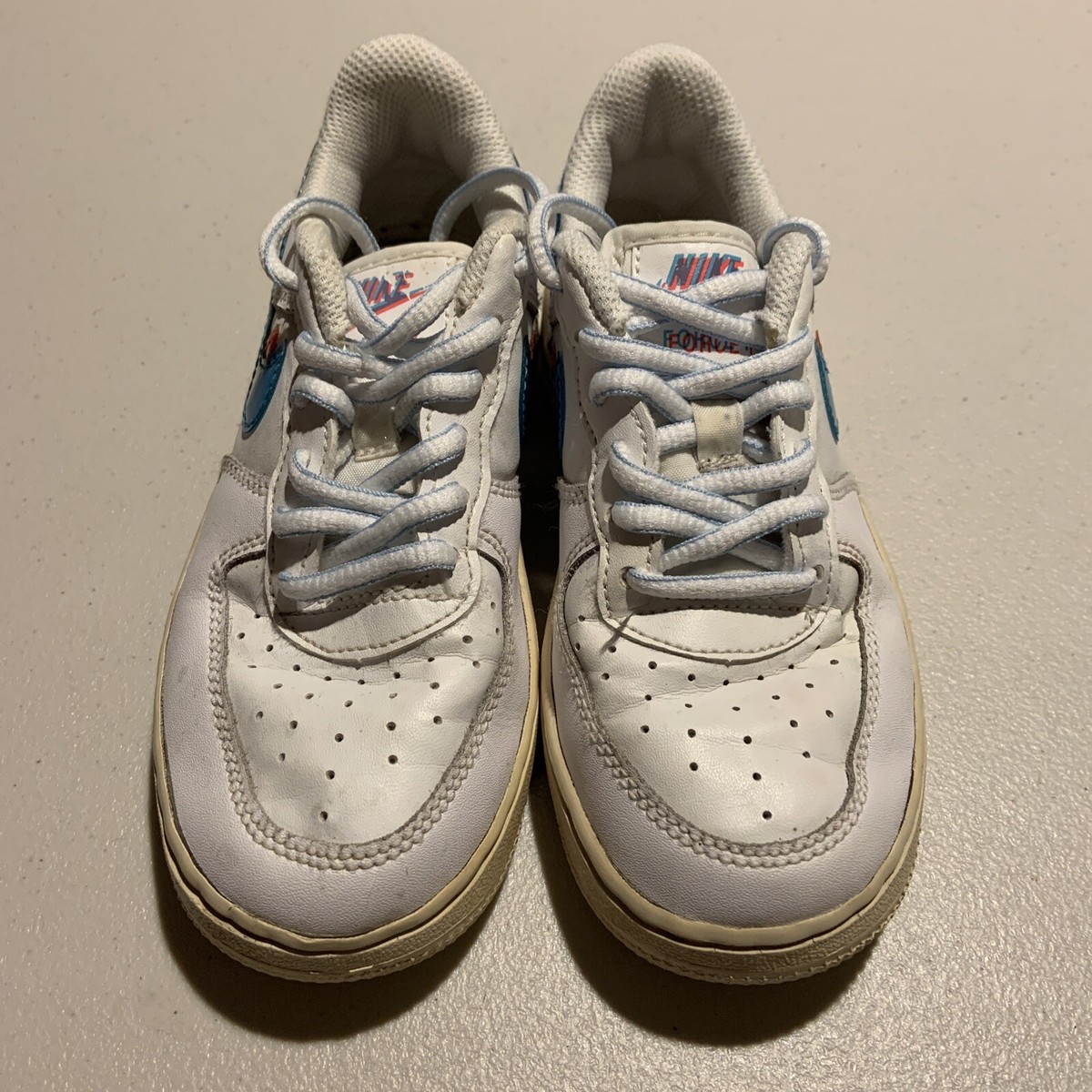Nike Air Force 1 LV8 GS Double Swoosh White Blue Pink CJ7160-100