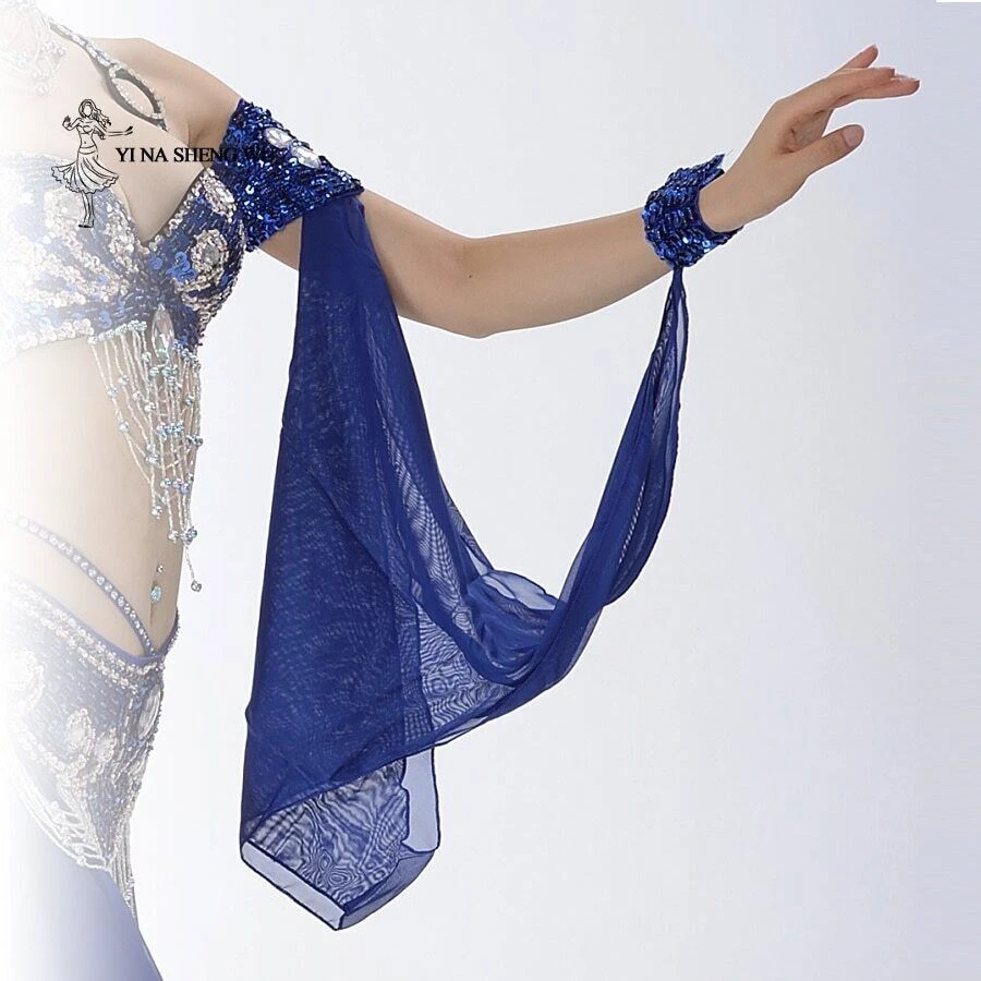 Belly Dance Costume Accessories 1Pcs Arm Sleeves Wrist Adjustable Chiffon  Sleeve | eBay