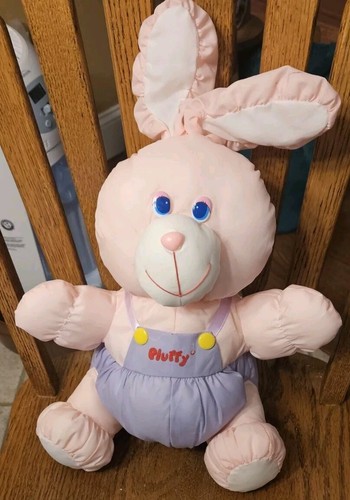 VTG PLUFFY Pink Bunny Plush Nylon Puffalump Style Very RARE Rabbit - Picture 3 of 12