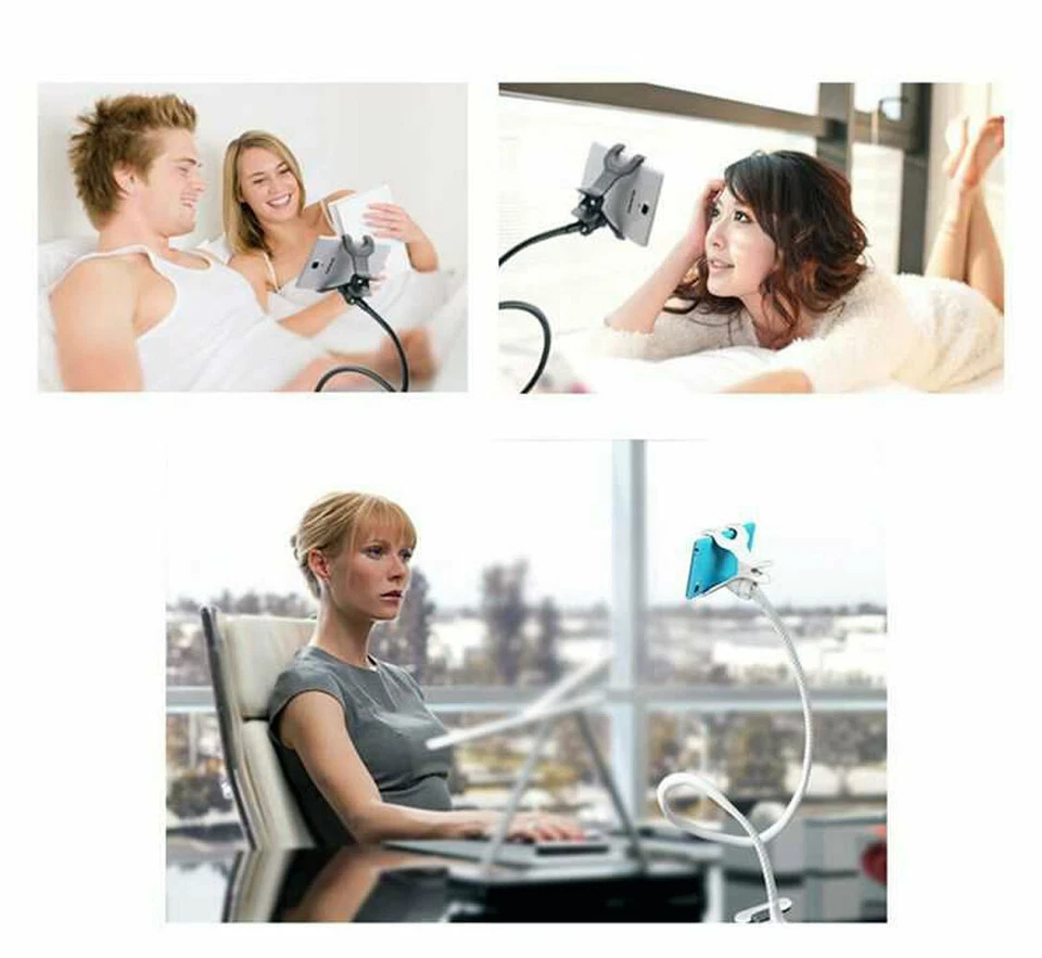 3Flexible 360 Clip Mobile Cell Phone Holder Lazy Bed Desk Car Bracket Stand Moun - Image 2 of 4