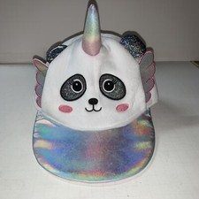 Unicorn ball cap hat girls size with wings adjustable hook and loop closure