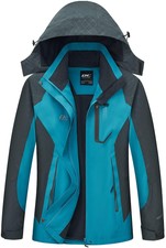 Women's Waterproof Rain Jacket With Hood Lightweight Outdoors Raincoat Blue