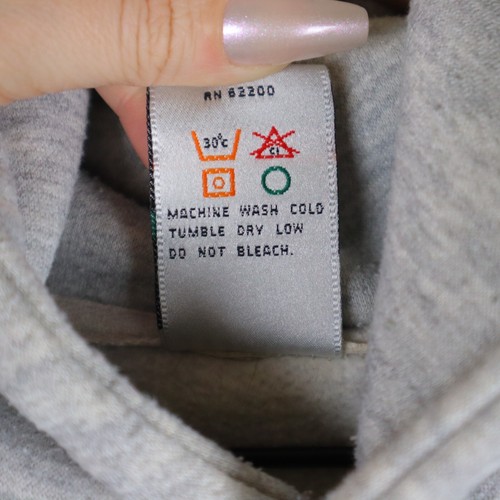 Vintage Puma Stripe Sleeve Hoodie 90s Gray Size Large 23.5x25 - Picture 3 of 13