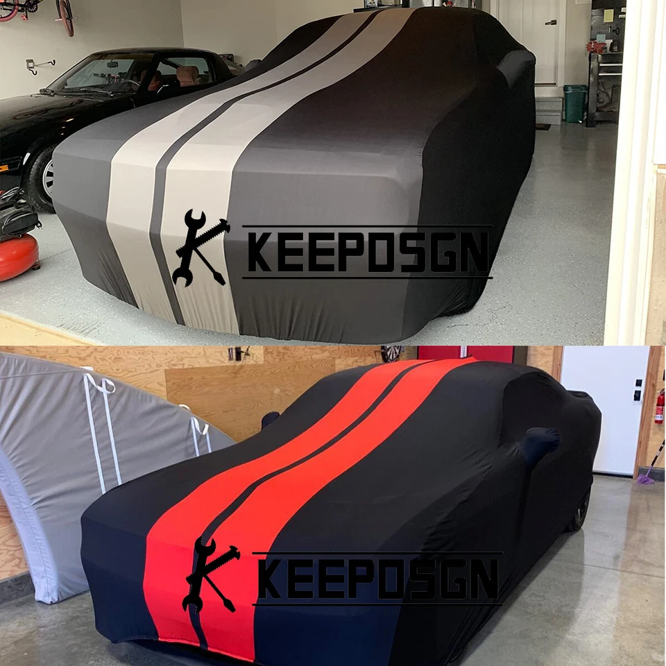 Cubierta completa satinada elástica para automóvil interior a prueba de polvo a rayas grises + bolsa para Jaguar XK XKR Foto 2 de 4