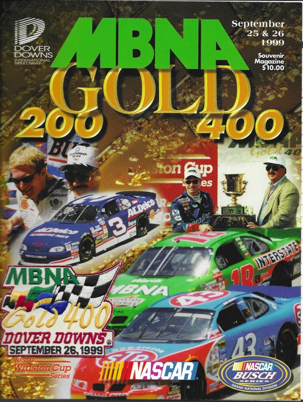 Dover Downs International Speedway 1999 MBNA Gold 400 Program NASCAR
