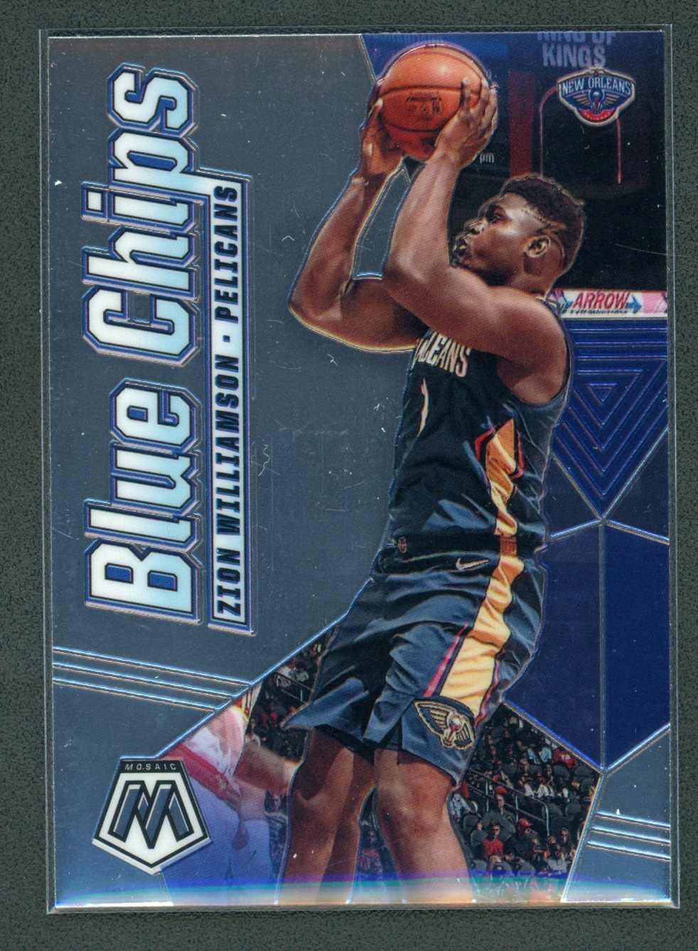 2019-20 ZION WILLIAMSON PANINI MOSAIC BLUE CHIPS ROOKIE RC #8