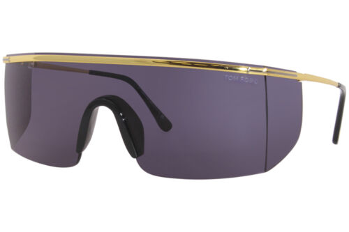 Tom Ford Pavlos-02 TF980 30A Sunglasses Men's Shiny Deep Gold/Grey Shield 99mm - Afbeelding 1 van 5