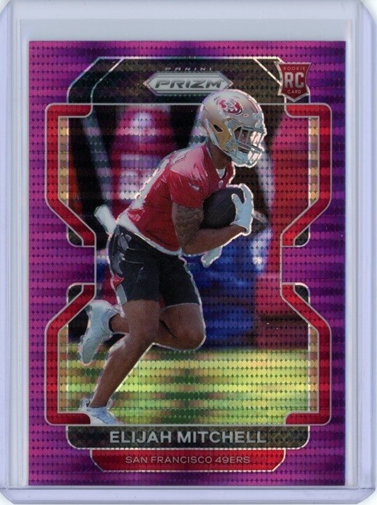 ELIJAH ELI MITCHELL 2021 Panini Prizm Purple Pulsar SP RC Rookie #399 49ERS