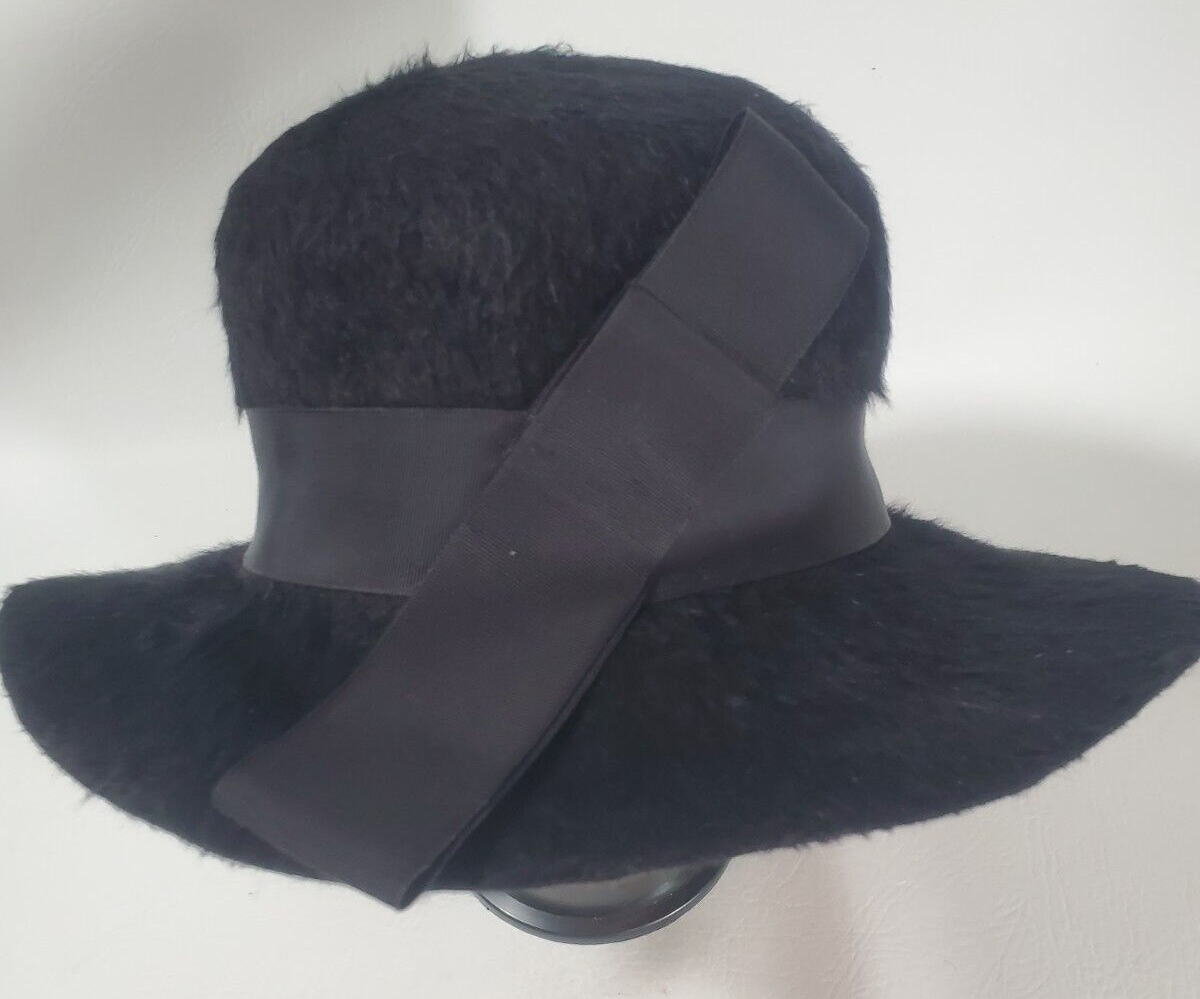 1960s Faux Fur Black Floppy Hat Vintage Mid Mod Retro EUC | eBay
