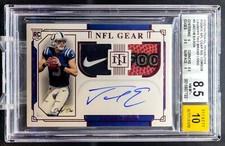 2020 National Treasures 1/1 Rookie NFL Gear Sig Combos JACOB EASON BGS 8.5/10