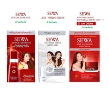 SEWA Insam Essence Rose Whitening Day Cream  Serum Set 6 sachets/box