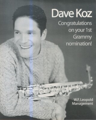HFBK32 WERBUNG 13X11 DAVE KOZ GRAMMY NOMINIERUNG