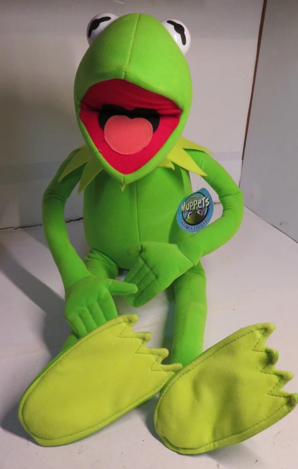 Vintage Kermit the Frog Nanco Pelúcia Posable Muppets Dobráveis Jim Henson 24" de Comprimento - Imagem 2 de 4