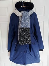 Bnwot Weatherproof Jessica Simpson Padded Coat W/ Full Faux Fur Hood Large/uk16