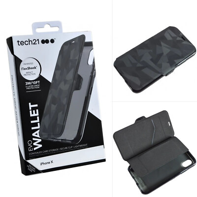 Tech21 iPhone X XS Evo Wallet Schutz-Flipcase Mit Kartenfach Schwarz