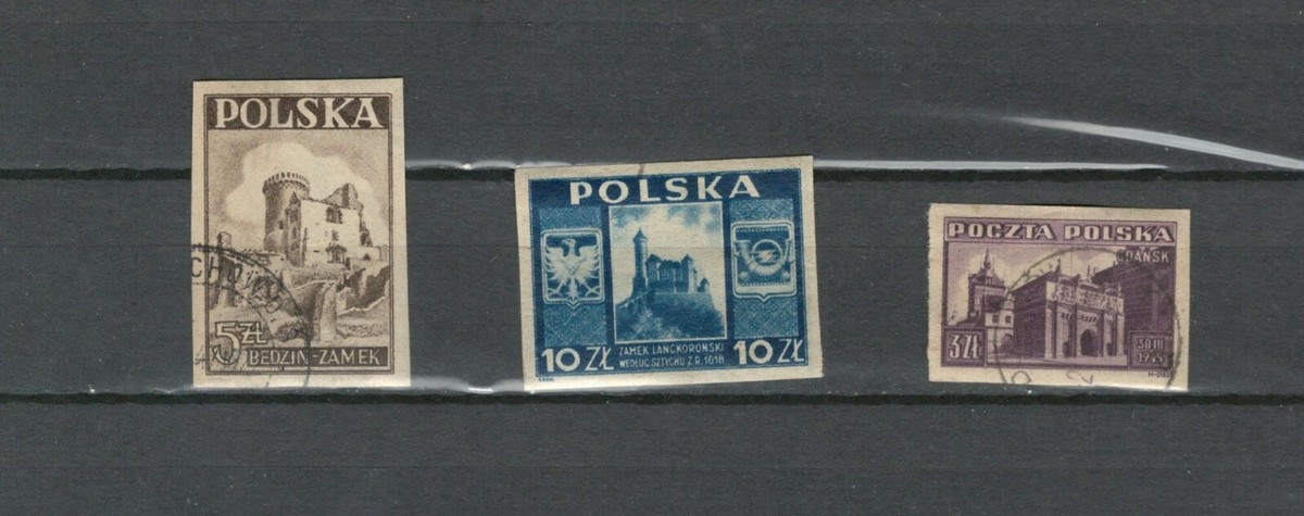 POLAND EUROPE COLLECTION USED IMPERFORATE STAMP LOT ( POLSKA