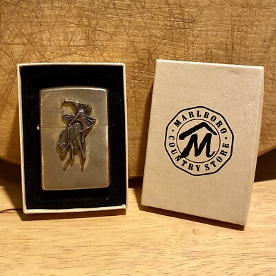1994 Marlboro Country Store ZIPPO Lighter With Box *Vintage* *Used 
