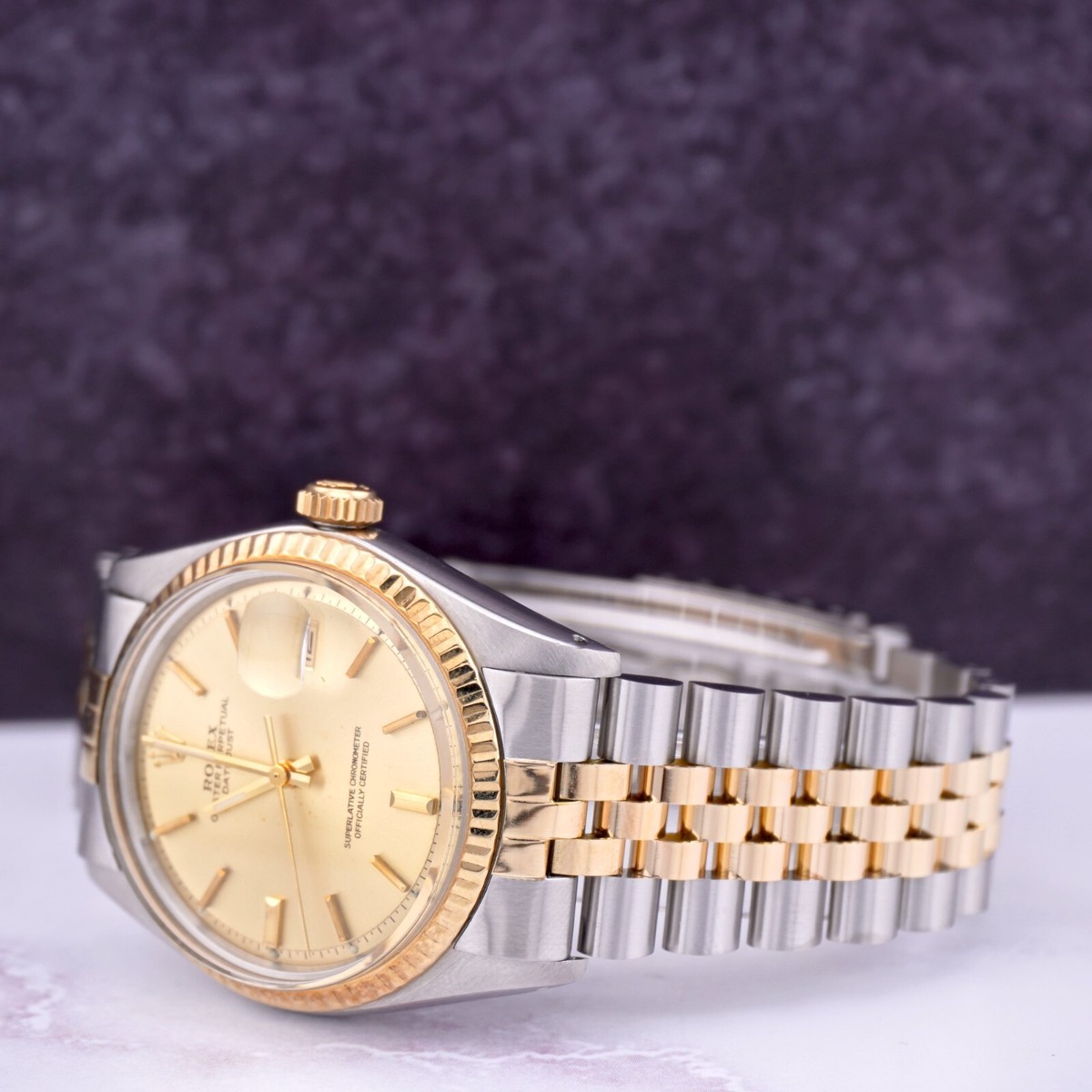 Rolex Vintage 36mm Datejust Mens Yellow Gold & Steel Watch