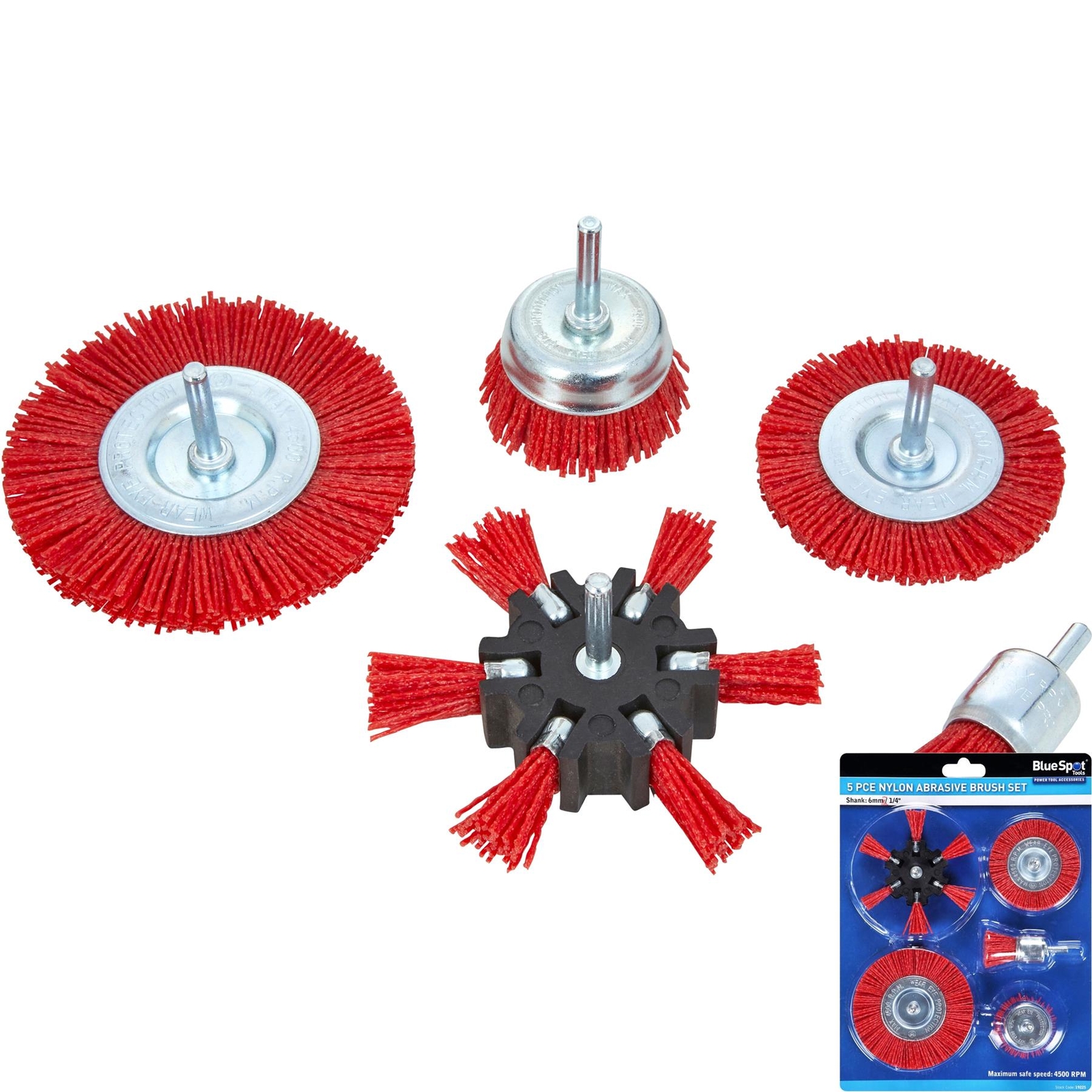 Nylon Abrasive Filament Brush Drill Set Rust Paint Remover Wood Metal 19225