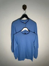 Gildan Ultra Cotton LS Tees 2‑Pack Blue S
