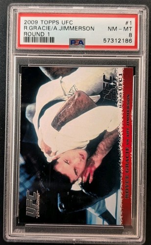 2009 Topps UFC Round 1 - Royce Gracie, Art Jimmerson #1 (RC) PSA 8