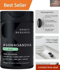 Natural Ashwagandha Softgels with Coconut MCT Oil for Sleep Support - 60 Count